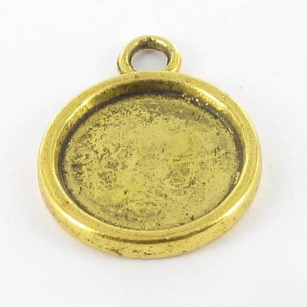 "Medaillon - MegaCrea - Mellanstormodell - Guld - 18 mm - Nickel-fri metall"