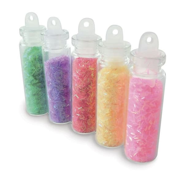 Mikrokulor Neon Glitter Tråd 5 flaskor