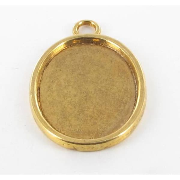 Medaljong - MÉGACRÉA - Stort modell - Guld - 25 x 18 mm - Nickel-fri metall