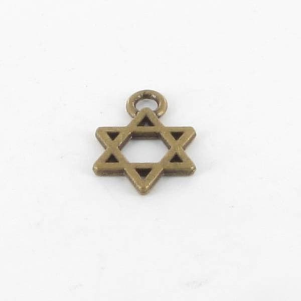 Metallcharms Davidsstjärna Brons (10-pack)