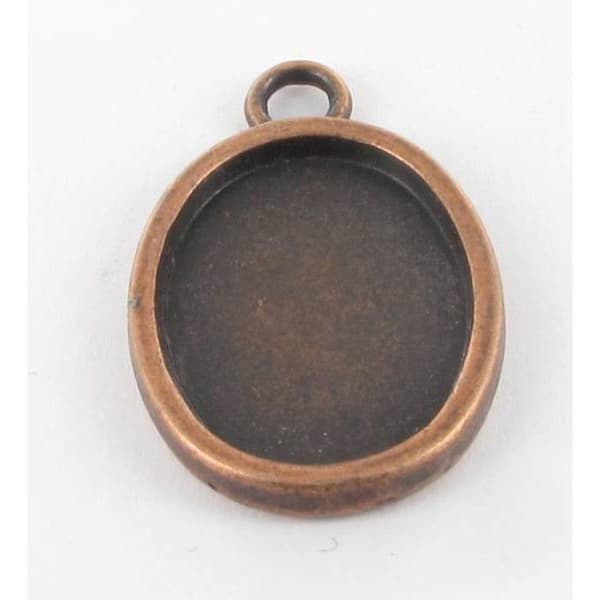 Médaillon - MegaCrea - Litet modell - Kuperad - 20 x 15 mm - Antiallergisk
