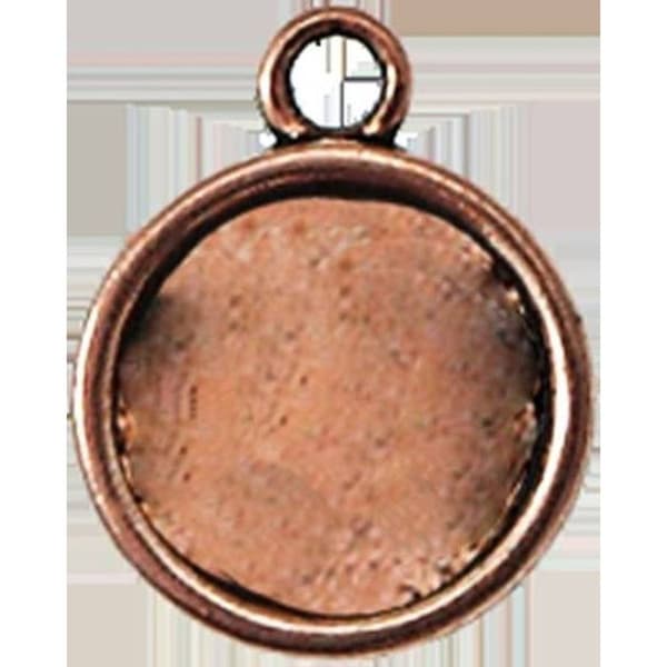 Runt medaljong - MegaCrea - Liten modell - Kopparfärgad - 14mm i diameter - Allergivänlig