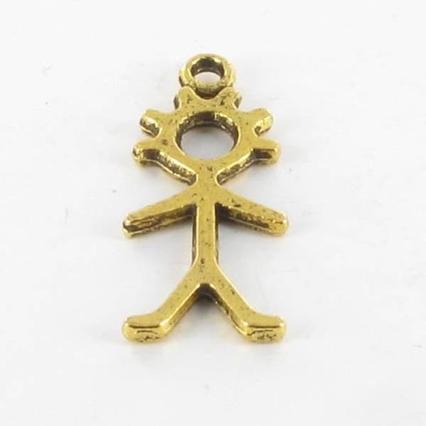 Breloque - MegaCrea - Pojkefigur - Guld - Metall - 25x10 mm