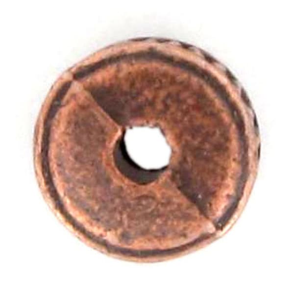 Metallpärla rondell Ø 8 mm Kopparfärgad (10-pack)