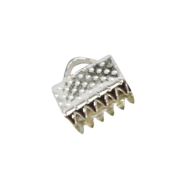 Fästelement för band och miyuki 6x8mm Silver x24