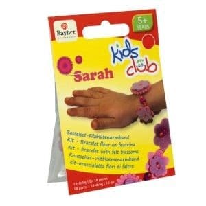 Rosa mauve filt blomarmband kit - Rayher - Sarah - För barn från 5 år
