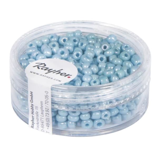 Rocailles - Ej specificerad - 2,6 mm - Ogenomskinlig - Ljusblå - Förpackning 17 g