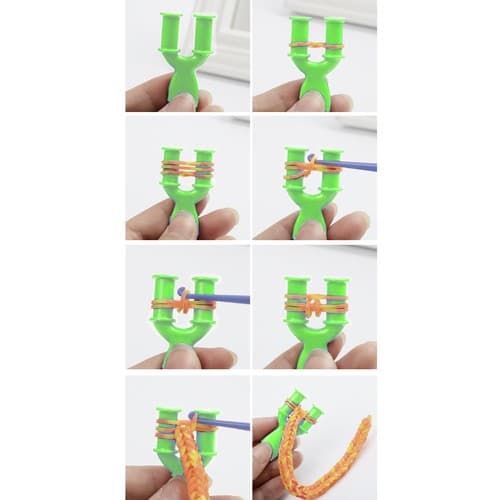 Smykkefremstillingssett | Flett fargerike armbånd med gummibånd | DIY