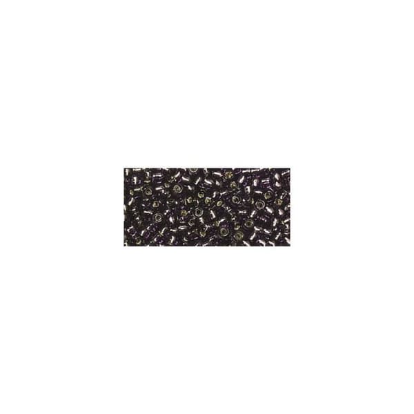 Premium - rocailles, 2,2 mm ø, lila, box 12 g, med silverdetalj