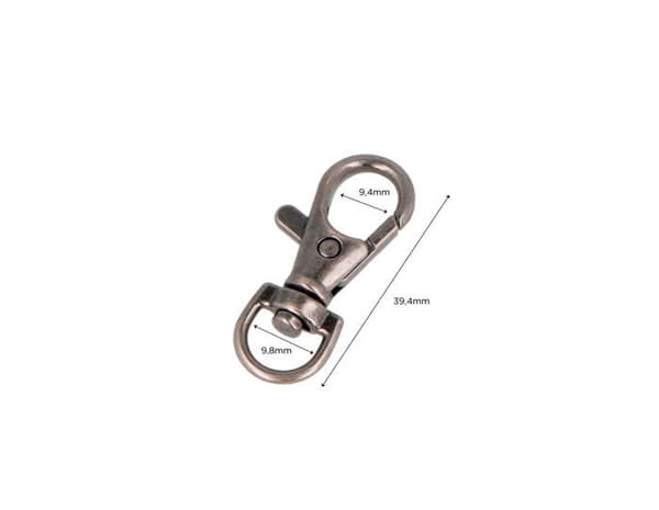 Innspiro - A15080303 - VELOX Mousqueton Anneau D Zamak Silver Old 9,8 mm. 5u.