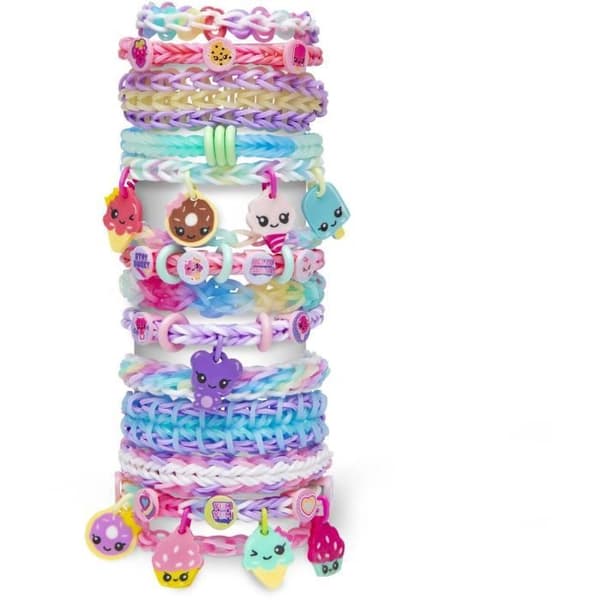 Automatiskt armbandstillverkningssats för gummiband - BANDAI - Rainbow Loom Boutique - Innehåller 4000 gummiband, pärlmojis...