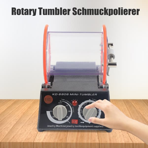 Rotary Tumbler Smykke Polerer, 3 kg Kapacitet, Justerbar Timer, Holdbart Design