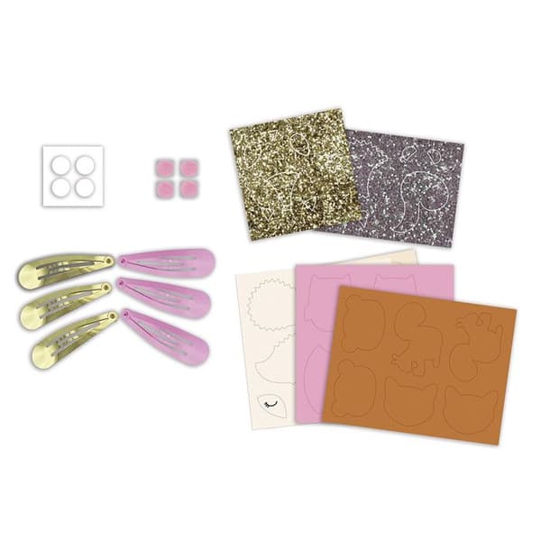 Coffret 6 Hårspännen att Skapa - Skogsdjur - Smyckesverkstäderna - Kreativ Hobbykit för Barn - Från 5 år