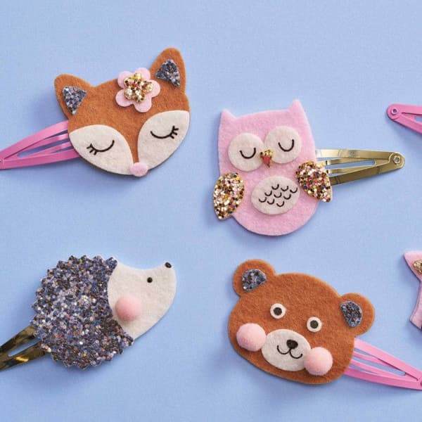 Coffret 6 Hårspännen att Skapa - Skogsdjur - Smyckesverkstäderna - Kreativ Hobbykit för Barn - Från 5 år