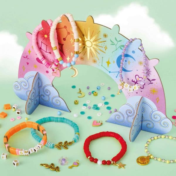 Kreativ låda - Janod - 7 armband för veckan - 7 armband - 6 charms - 77 rocailles pärlor