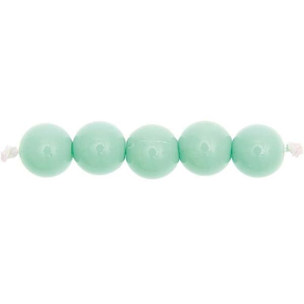 Plastpärlor - Mynta - 10 mm - 24 st