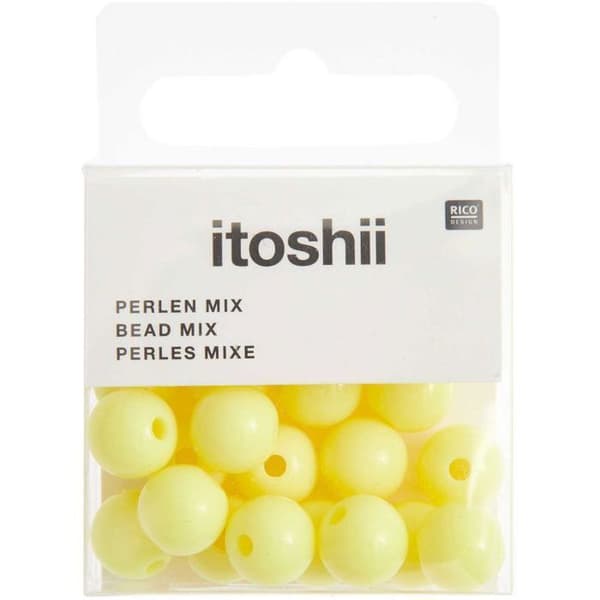 Plastpärlor - Gul - 10 mm - 24 st