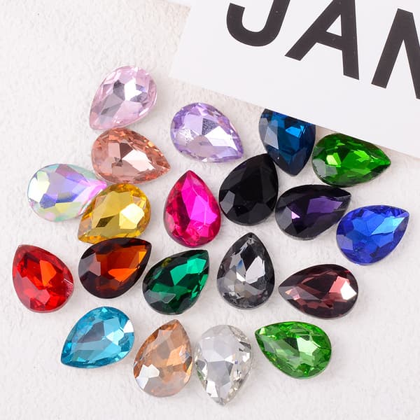 INF Teardrop Rhinestones Glas Crystal Gems för DIY Crafts 100st Lila S
