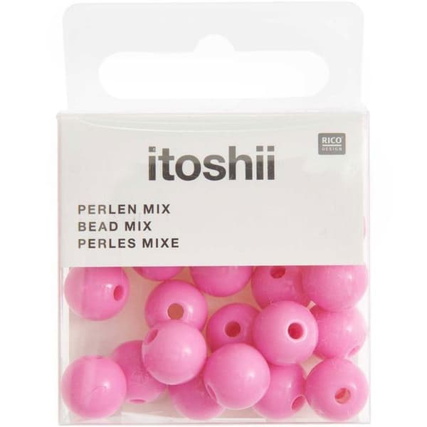 Plastpärlor - Rosa - 10 mm - 24 st