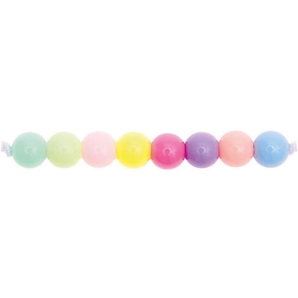 Set med pärlor - RICO DESIGN - Regnbåge Pastell - 80 stycken - Ø 6 mm - Pastellfärger
