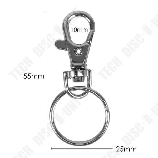 Set med 20 nyckelringar för att hänga nyckelringar med ring för figurer arbete diameter 20mm färg silver stor.