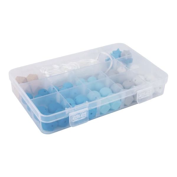 Set med silikonpärlor - Blå