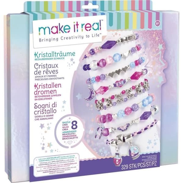 Fängslande Dream Crystal Smyckeskrin - Make It Real - Att göra barnsmycken - Från 8 år - Lansay