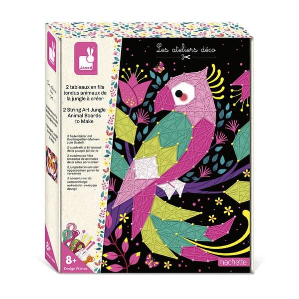 Kit Kreativ - Set med 2 Tavlor med Spända Trådar Djungeldjur Att Skapa