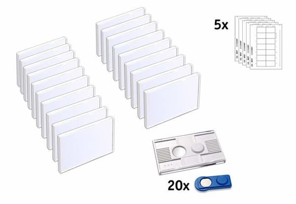 Badgepoint - VIS40MA17-20DR - 20 vista(R) 40 > magnetiska namnbrickor, med kartong att skriva ut