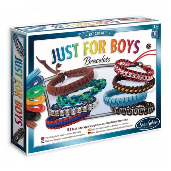 Just For Boys SENTOSPHERE Armband Box - Smycken för pojkar i läder och åldrade silverpärlor