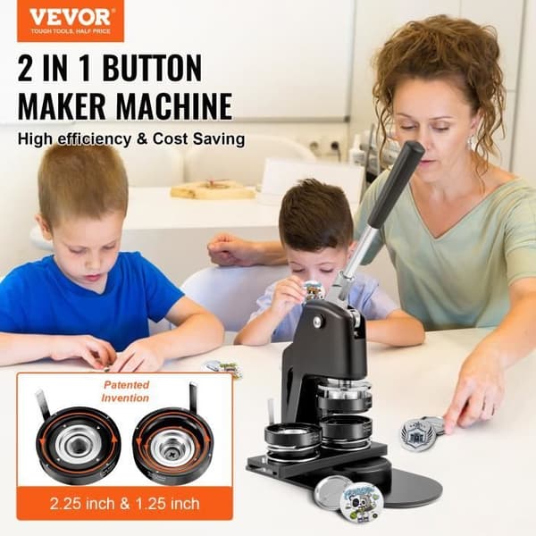 Badge Machine - VEVOR - Badge Press Machine Pin Badge Press 32 + 58 mm 500 knappsats