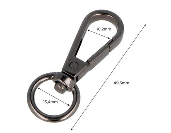 Innspiro - A15010304 - VELOX Mousqueton Anneau Rund Zamak Nickel Svart 13,4 mm 5u.