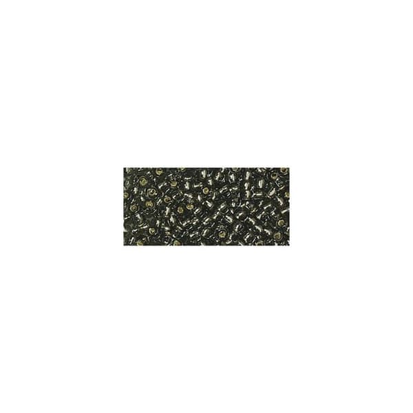 Premium - rocailles, 2,2 mm ø, grå silver, box 12 g, med silverinredning