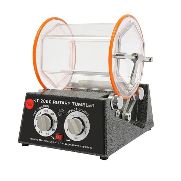 Rotary Tumbler Poleringsmaskin, 5 Hastighetsinställningar, Bordsdesign, 220V Ström,Röd