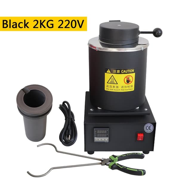 Digital elektrisk smältugn, 1400W effekt, maximal temperatur på 1150°C,Svart 2KG 220V