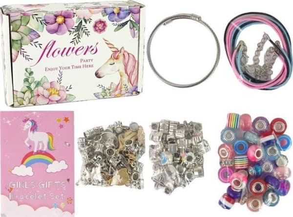 Kit bijoux Leantoys - 14866 - Kit för att tillverka DIY-armband, 90 pärlor
