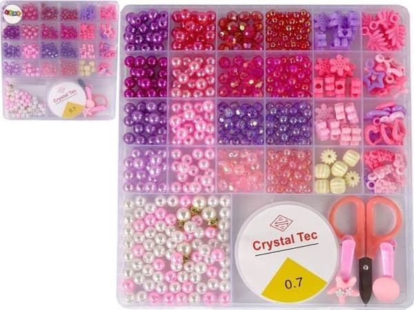Kit smycken Leantoys - 13457 - Perlsats för smyckestillverkning Rósa hängen Manschettknappar
