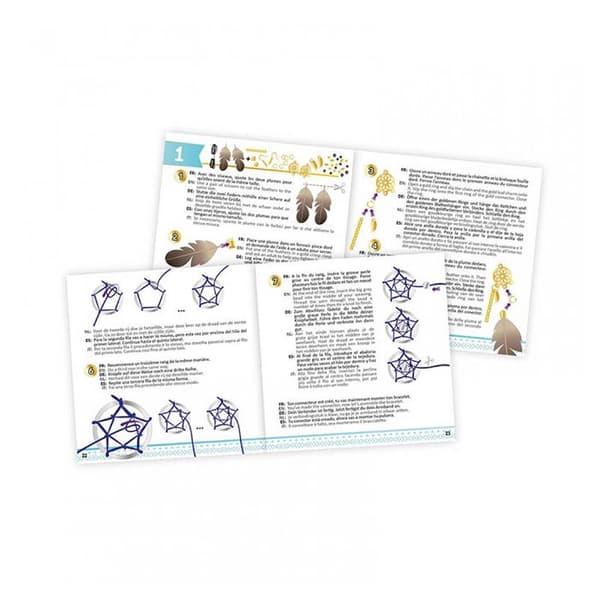 Dreamcatcher smyckesskapande kit - BUKI FRANCE - 5 unika juveler - Från 8 år