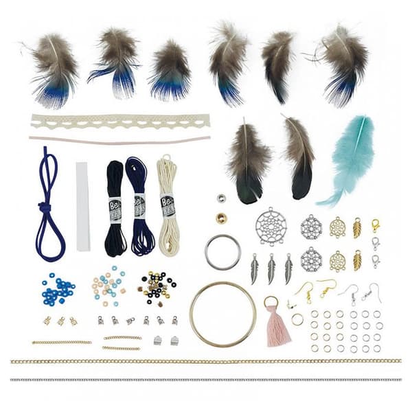 Dreamcatcher smyckesskapande kit - BUKI FRANCE - 5 unika juveler - Från 8 år