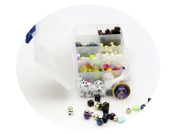 Cypbrands smyckessats - JM-04-RW - Minifodral med 200 delar för att skapa dina Rainbow High Divers M-armband