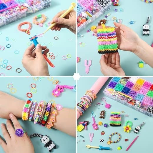 Lollanda DIY armbåndssæt 26 dele, DIY perlesmykker, armbånd og halskæder håndværk til børn – kreativ, lav dine egne armbånd