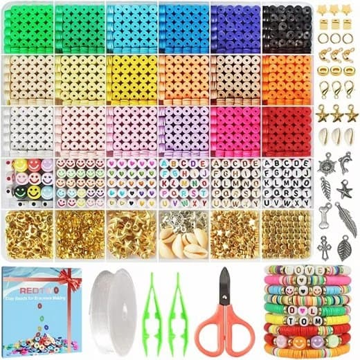 Lollanda DIY armbåndssæt 26 dele, DIY perlesmykker, armbånd og halskæder håndværk til børn – kreativ, lav dine egne armbånd