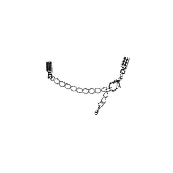 Karbinhake med kedja 2mm Silverfärgad