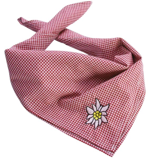 Traditionell scarf Edelweiss - röd/vit