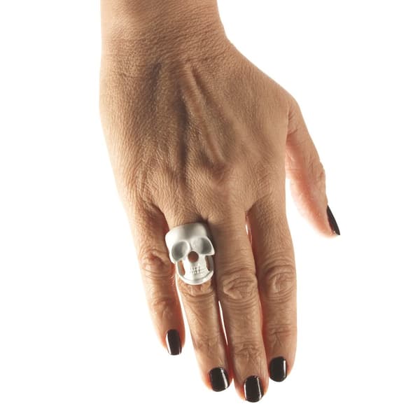Bristol Novelty Unisex vuxen Skull Ring White One Size