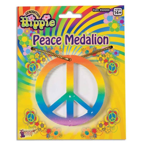 Bristol Novelty Unisex Adults Rainbow Peace Medallion