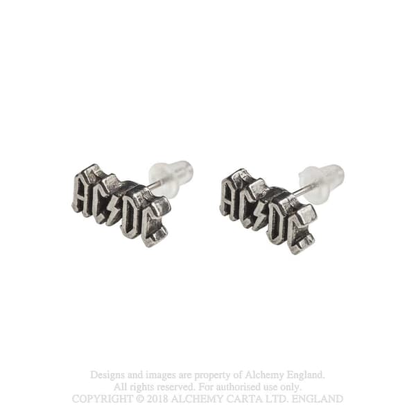 AC/DC Stud Earrings: Logo