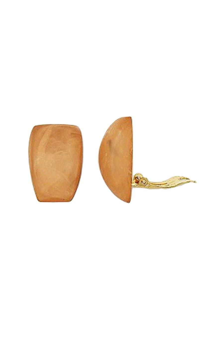 CLIP-ON-ÖRHÄNGEN TRAPEZIUM BEIGE MARMORERAD MATT