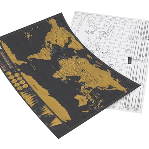 Kartta Scratchilla / Scratch Map / Maailmankartta - 82 x 59 cm