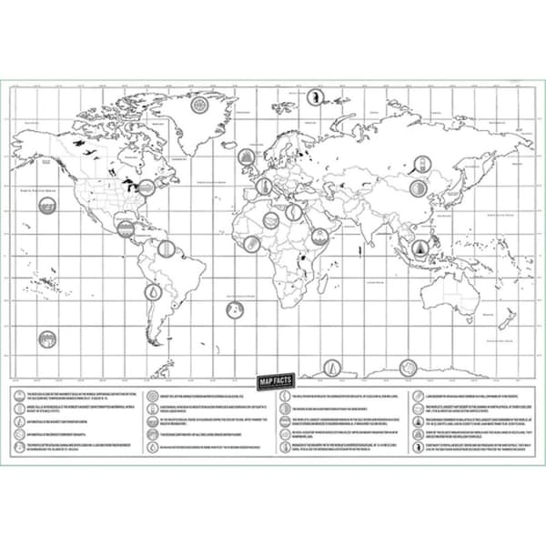 Kartta Scratchilla / Scratch Map / Maailmankartta - 82 x 59 cm